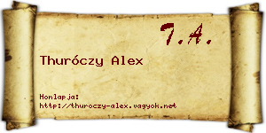 Thuróczy Alex névjegykártya